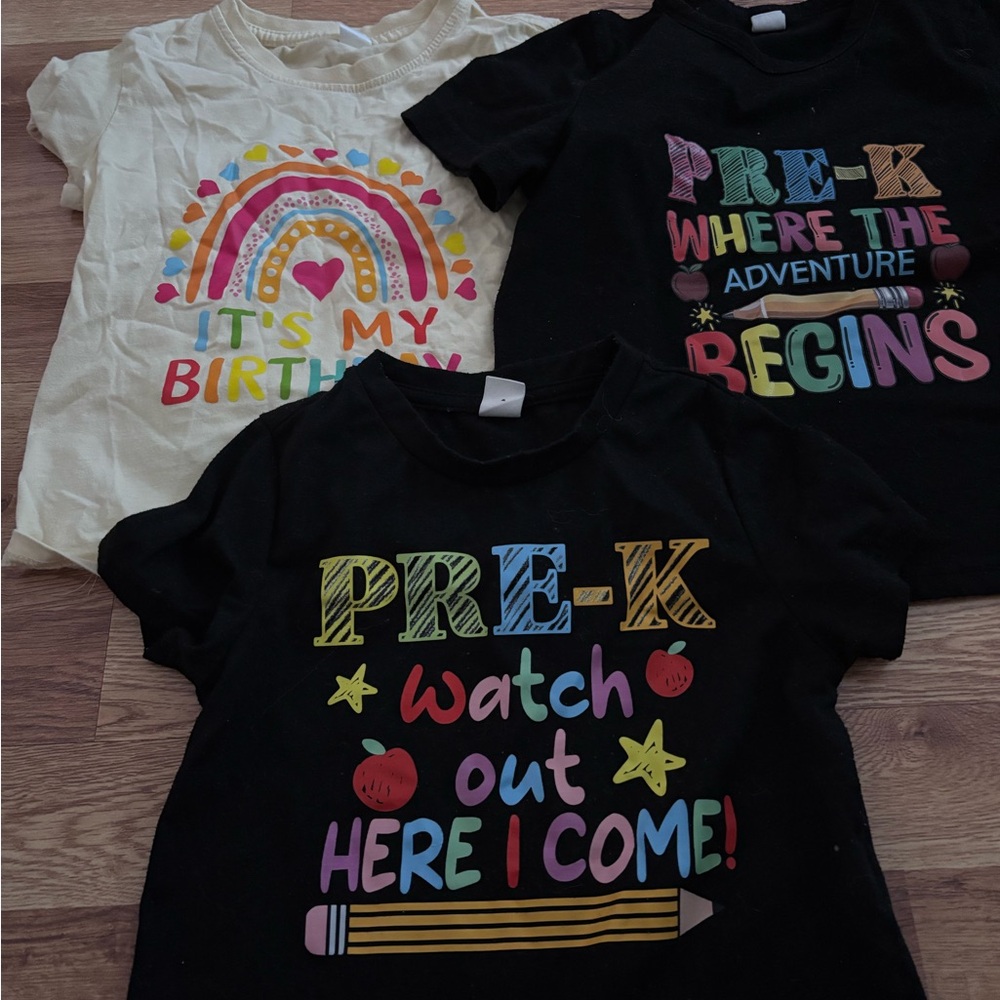 Colorful Kids Graphic T-Shirts Set